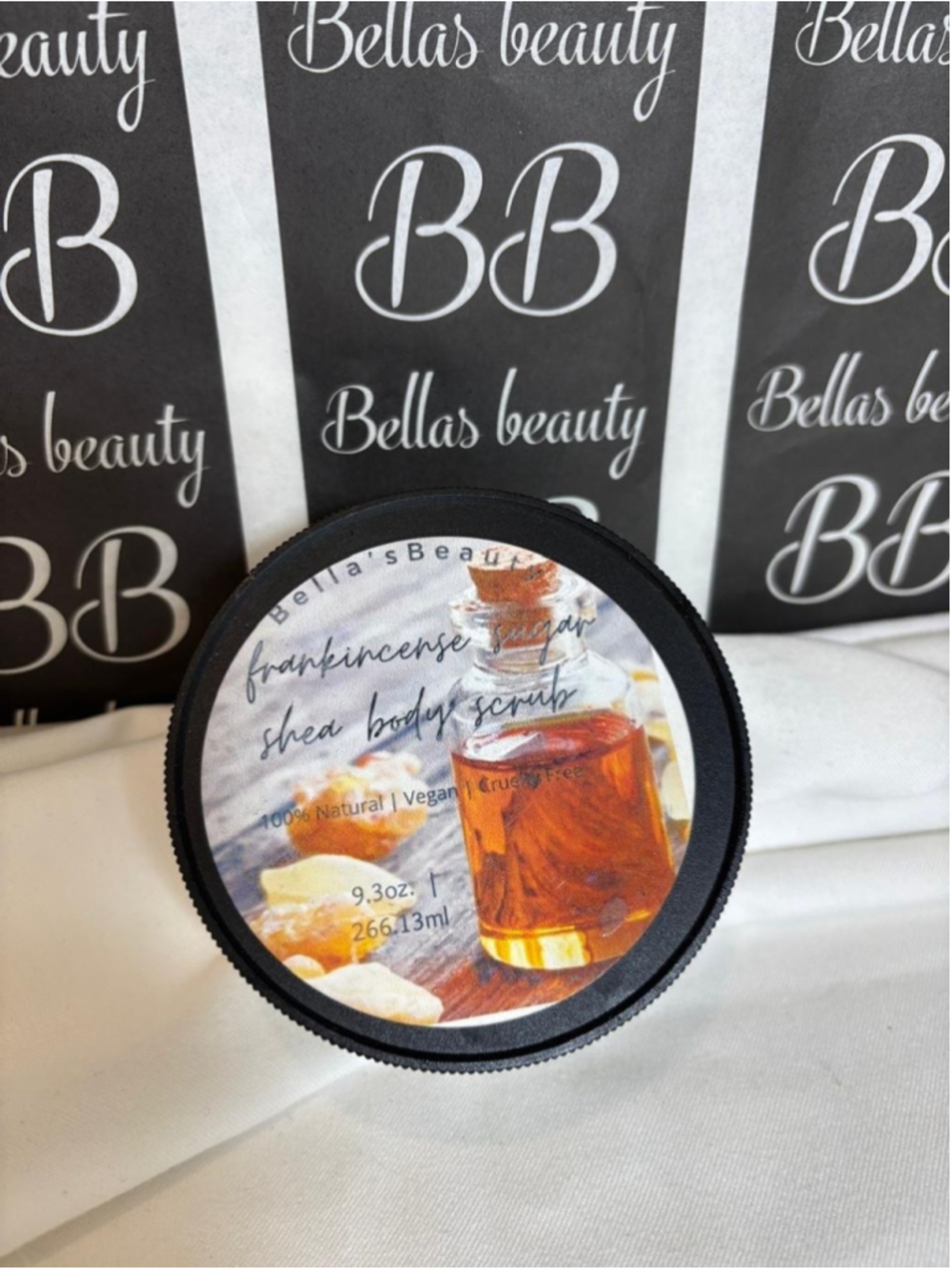 Frankincense Sugar Shea Body Scrub 9.3oz Vegan Natural Bellas Beauty #V19P x5